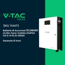 Batteria di Accumulo 10.24kWh al Litio-Ferro-Fosfato LiFePO4 BMS Integrato per Inverter Fotovoltaici CEI 0-21 51.2V 200Ah Schermo Touch Garanzia 10 Anni SKU-114473