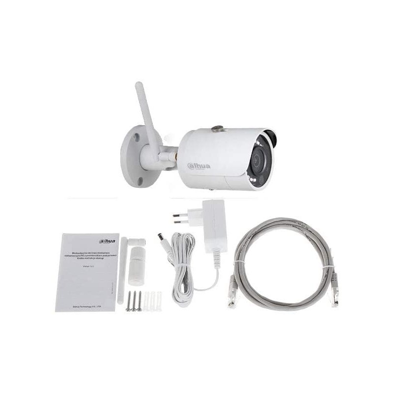 Telecamera IP Bullet WiFi 4MP Ottica Fissa 2.8mm H.265 IP67 Dahua IPC-HFW1435S-W-S2