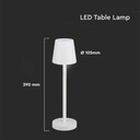 Lampada Led da Tavolo Bianco Ricaricabile 3W Dimmerabile con Comandi Touch Uso Interno ed Esterno IP20 Bianco Caldo 3000K SKU-10191