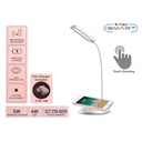 Lampada Led Da Tavolo 4W CCT Dimmerabile Con Caricatore Wireless QI Smartphone Base Rotondo SKU-8605