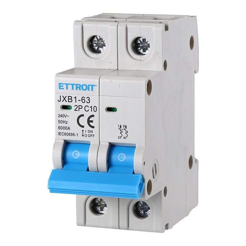 ETTROIT Interruttore Magnetotermico Automatico 2P 10A 6000A 220V Salvavita Stotz Occupa 2 Moduli DIN