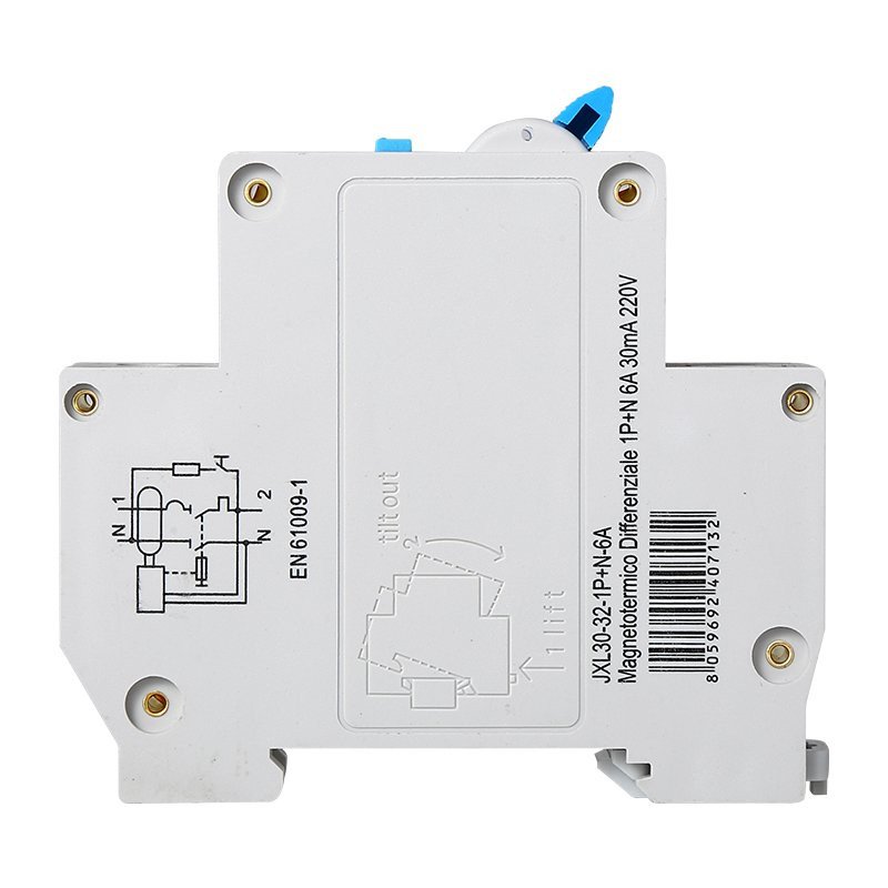 ETTROIT Interruttore Magnetotermico Differenziale 1P+N 6A C6 4.5kA 30mA 220V Occupa 1 Modulo DIN