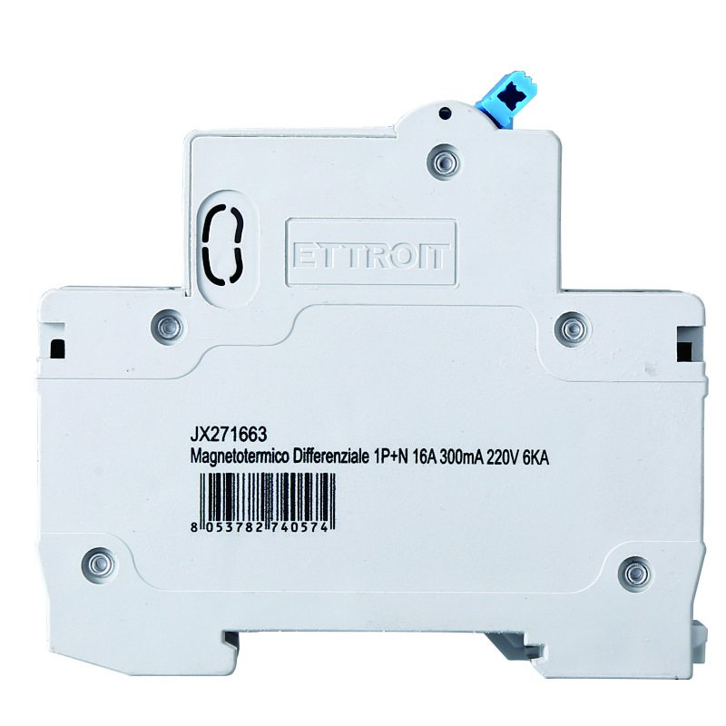 ETTROIT Interruttore Magnetotermico Differenziale 1P+N 16A 6KA 300mA 220V Occupa 2 Moduli DIN