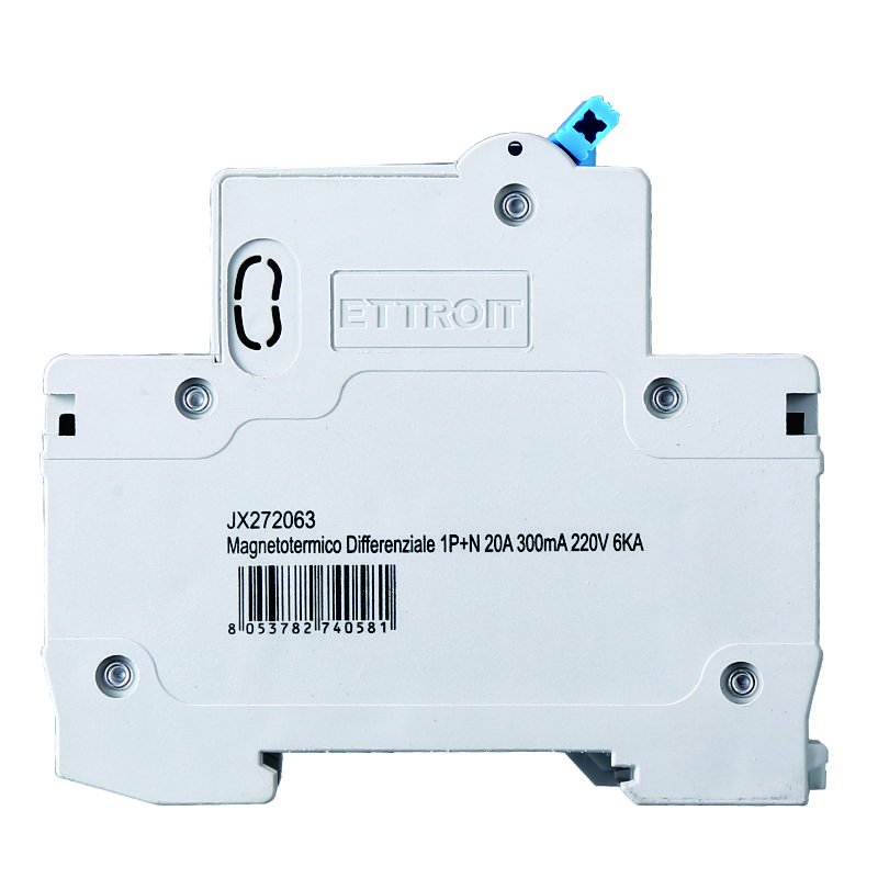 ETTROIT Interruttore Magnetotermico Differenziale 1P+N 20A 6KA 300mA 220V Occupa 2 Moduli DIN