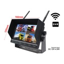 Monitor Wireless Ricevitore Professionale DVR Registratore 4 Canali 12V 24V Per Camion Tir 7 Pollici