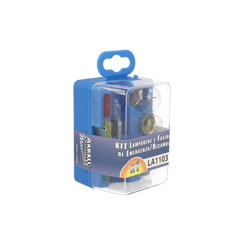 Kit Lampade Ricambio Emergenza Alogena Auto Bulbset H1 12V 3 Fusibile (8 pz)