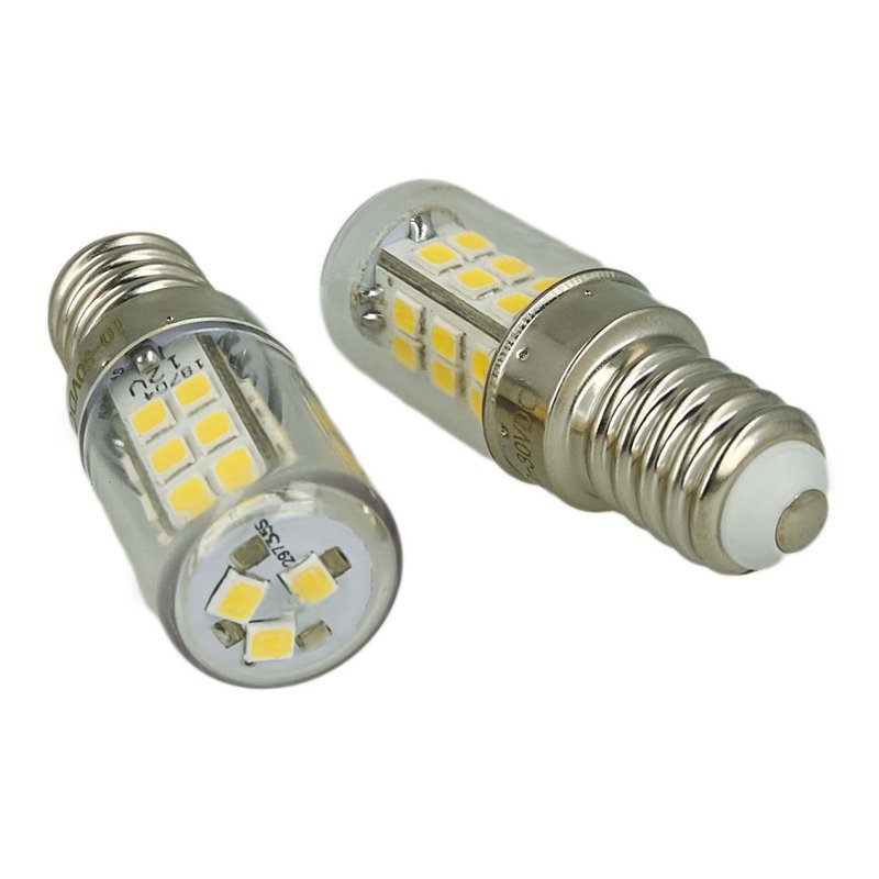 2 Pezzi Lampade Led E14 DC 12V 24V 4W Bianco Caldo 3000K 27 Smd 2835