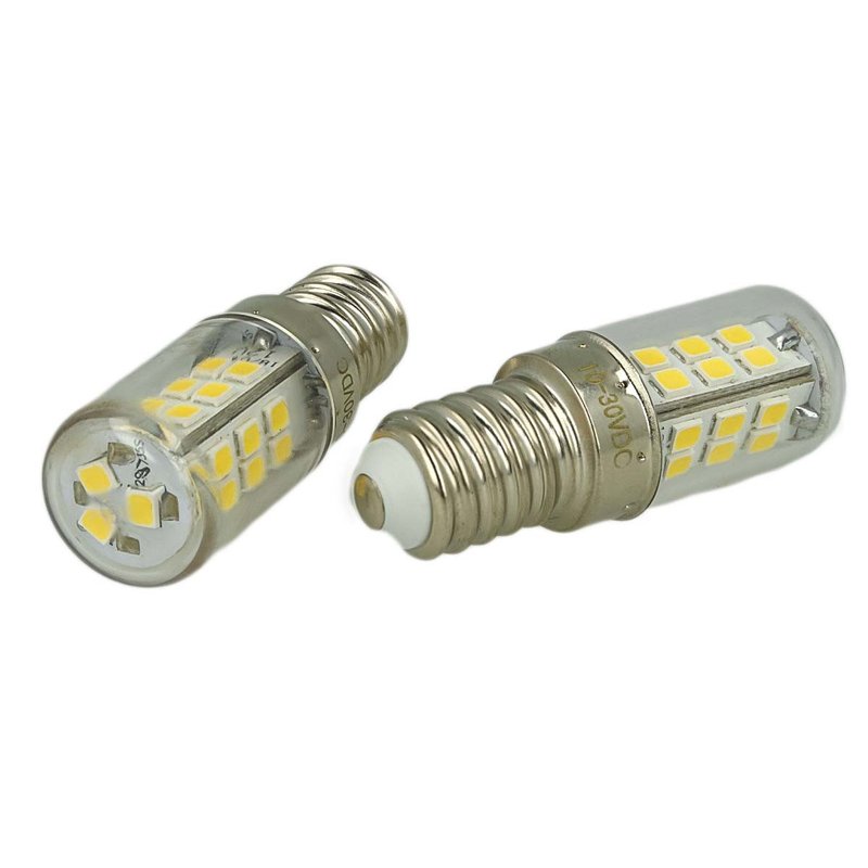 2 Pezzi Lampade Led E14 DC 12V 24V 4W Bianco Freddo 6000K 27 Smd 2835