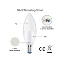 Lampada A Led E14 C37 8W Bianco Caldo 3000K 720 Lumen