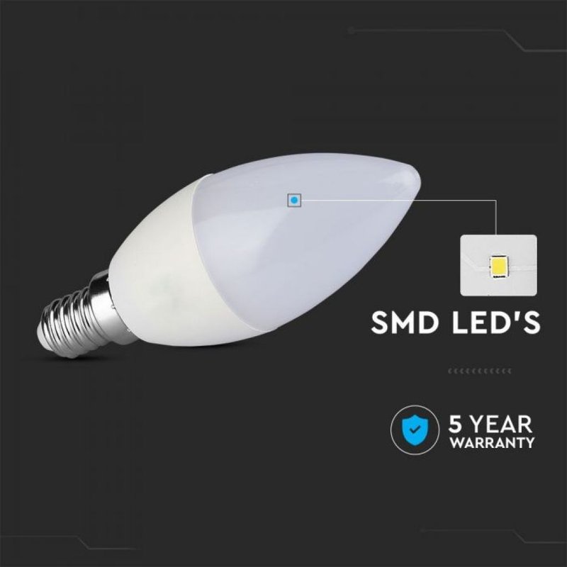 Lampadina LED Chip Samsung E14 C37 5,5W a Candela 4000K Dimmerabile SKU-20186