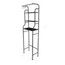 Scaffale per WC Bagno con 3 Ripiani Portaoggetti Salvaspazio Multifunzione in Ferro Nero Facile da Installare 47x25x160 cm