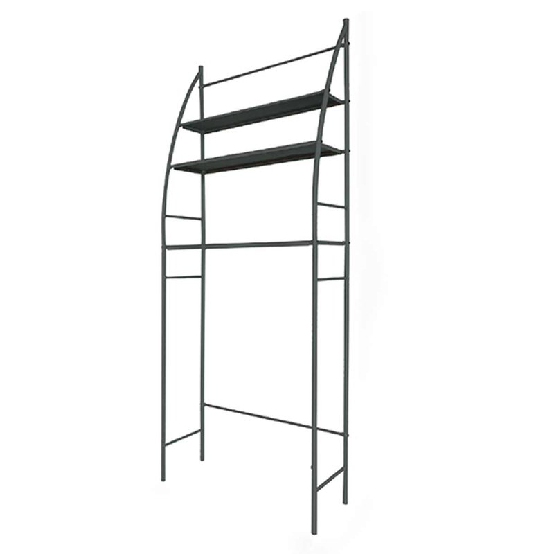 Scaffale per Lavatrice con 3 Ripiani Portaoggetti Salvaspazio Nero 166x65x25 cm