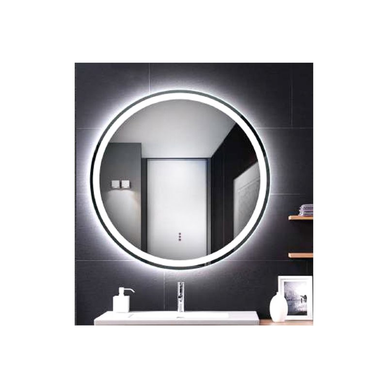 Specchio Bagno Con Luci Led 25W 6400K Rotondo Diametro 600mm IP44 Anti Fog SKU-40481