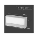 Applique Lampada Led Da Parete Rettangolare 9W 3000K Up-Down Doppio Fascio Luminoso Carcassa Grigia SKU-8239