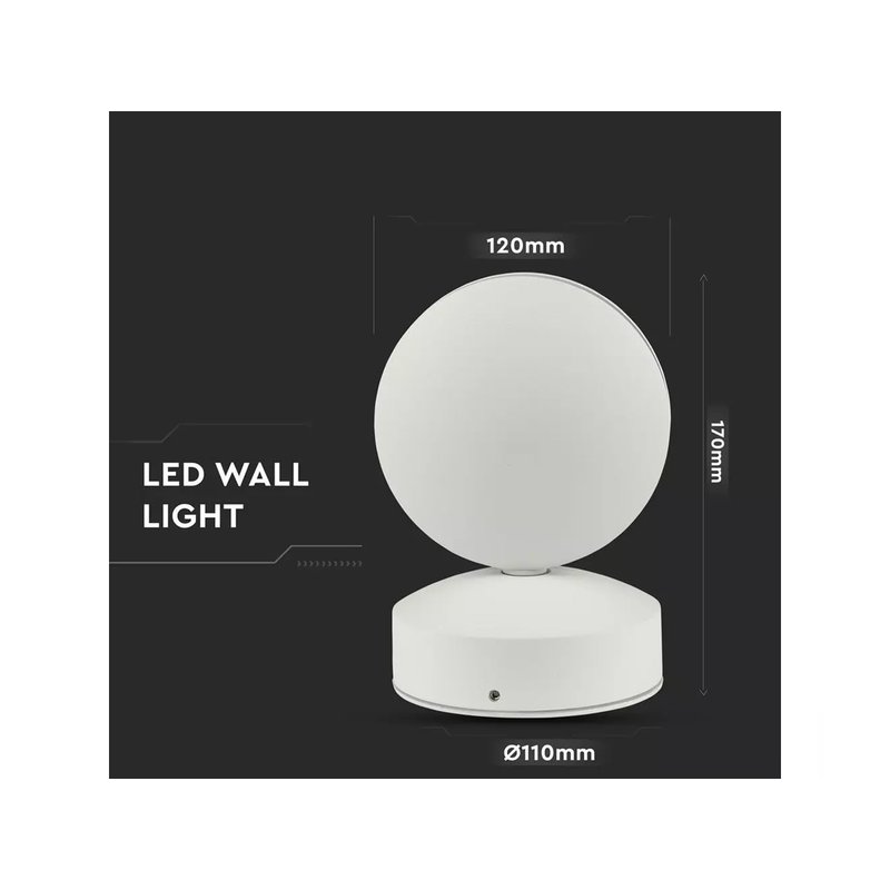 Applique Lampada LED da Muro o Soffitto 7W 3000K Carcassa Bianca Fascio Stretto 360 Gradi IP65 SKU-8217