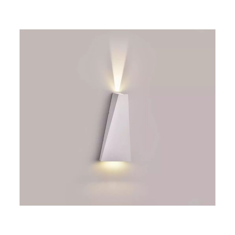 Applique Lampada LED da Muro Piramide 6W 3000K Carcassa Bianca Doppio Fascio Luminoso Up-Down IP65 SKU-8295