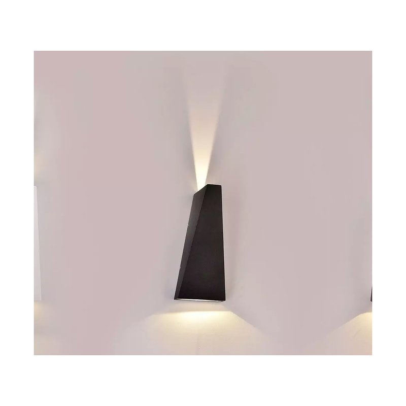 Applique Lampada LED da Muro Piramide 6W 4000K Carcassa Nera Doppio Fascio Luminoso Up-Down IP65 SKU-8298