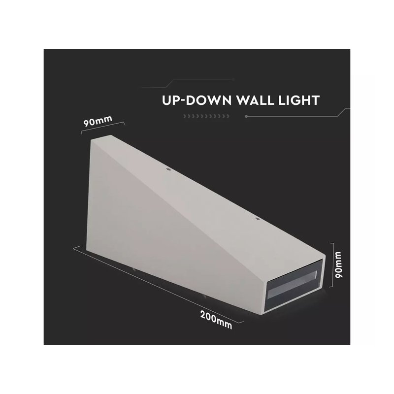 Applique Lampada LED da Muro Piramide 6W 4000K Carcassa Grigia Doppio Fascio Luminoso Up-Down IP65 SKU-8300