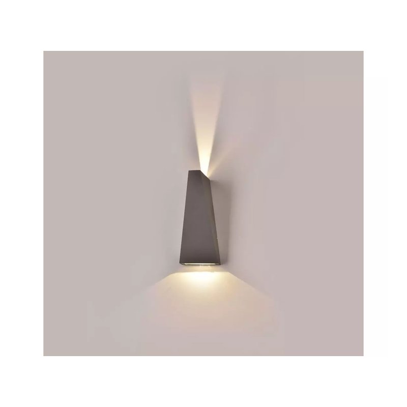 Applique Lampada LED da Muro Piramide 6W 4000K Carcassa Grigia Doppio Fascio Luminoso Up-Down IP65 SKU-8300