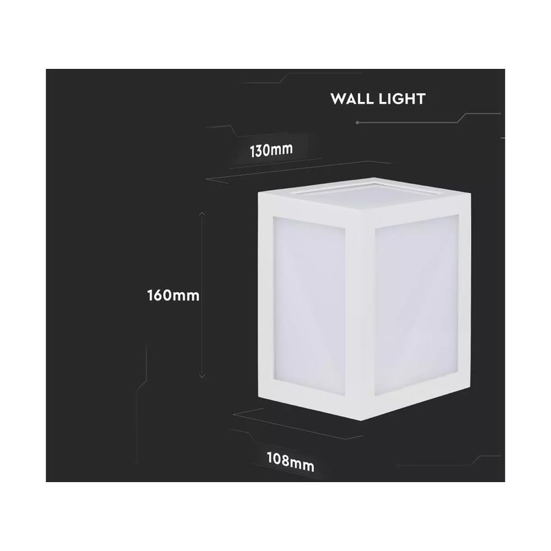 Applique Lampada Led Da Muro Parete a Lanterna 12W 4000K Carcassa Nera IP65 360 Gradi SKU-8341