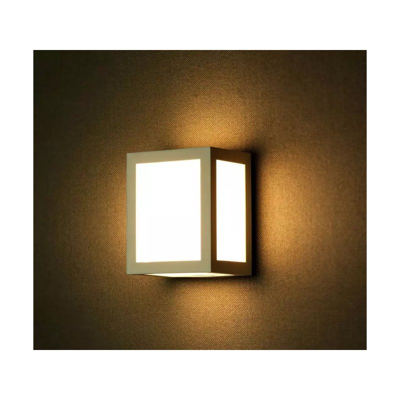 Applique Lampada Led Da Muro Parete a Lanterna 12W 4000K Carcassa Nera IP65 360 Gradi SKU-8341