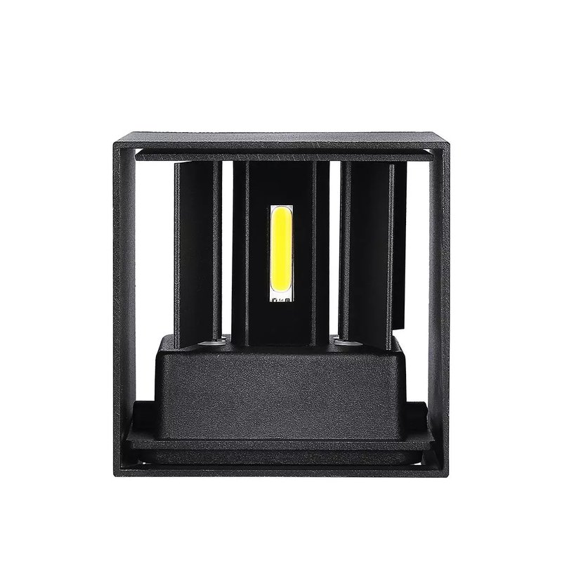 Applique Led Quadrata Da Parete 12W 4000K Carcassa Nera IP54 Doppio Illuminazione Angolo Regolabile SKU-218530