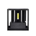 Applique Led Quadrata Da Parete 12W 4000K Carcassa Nera IP54 Doppio Illuminazione Angolo Regolabile SKU-218530