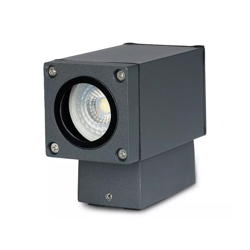 Applique Da Parete e Muro Con Portalampada GU10 Illuminazione Mono Fascio Da Un Lato IP44 Carcassa Nera SKU-8626