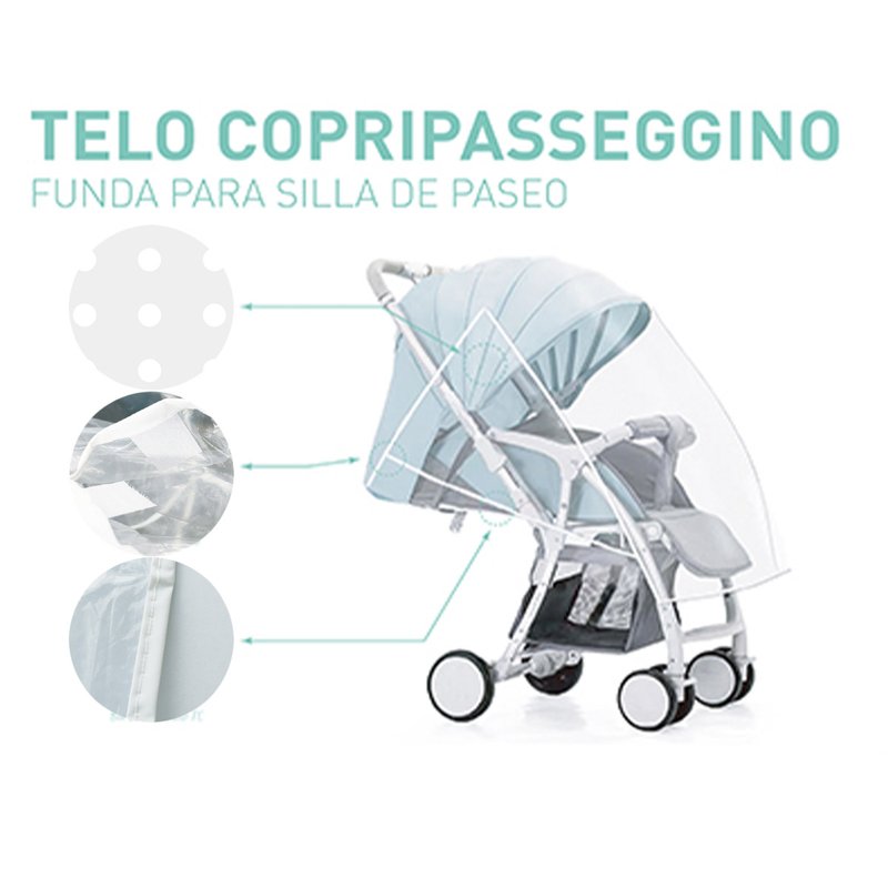 Parapioggia Paravento Universale Per Passeggino 140X150cm