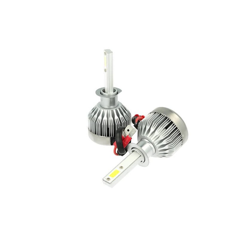 Kit Full Lampada Led Cob H1 20W 12V 24V Bianco 6000K Per Abbagliante e Fendinebbia Senza Driver