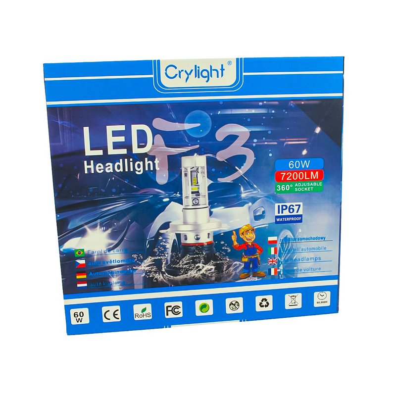 Kit Full Lampada Led H1 12V 24V 30W 3600 Lumen IP67 Per Abbagliante e Fendinebbia Senza Driver