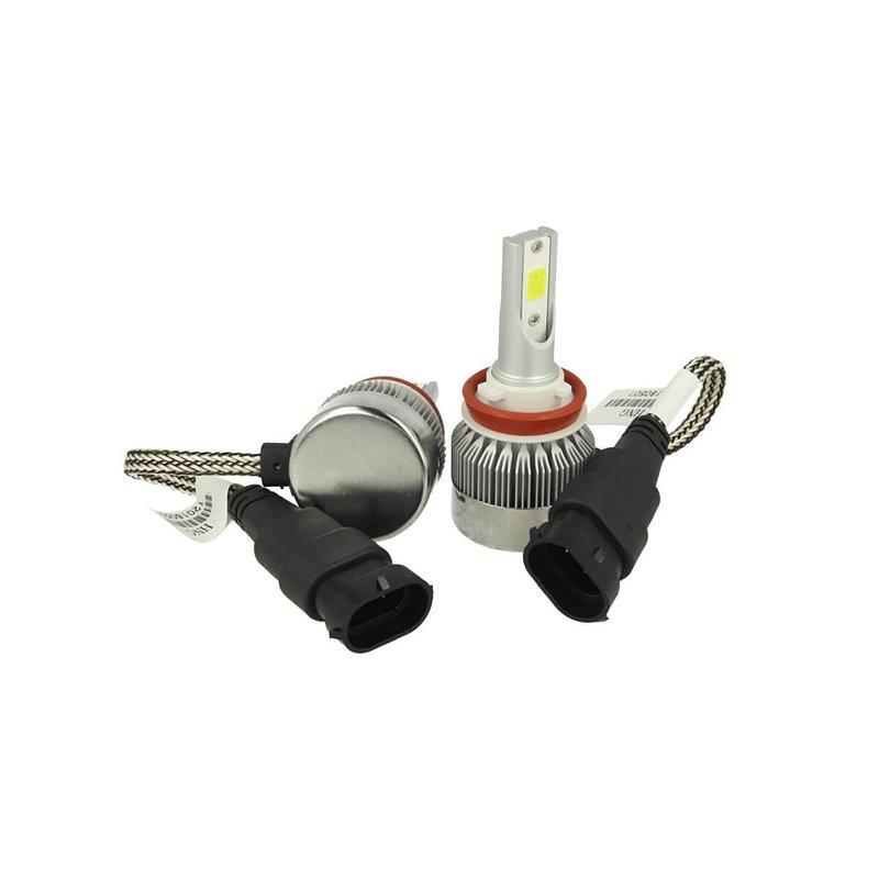 Kit Full Lampada Led Cob H8 H11 H9 20W 12V 24V Bianco 6000K Per Abbagliante e Fendinebbia Senza Driver