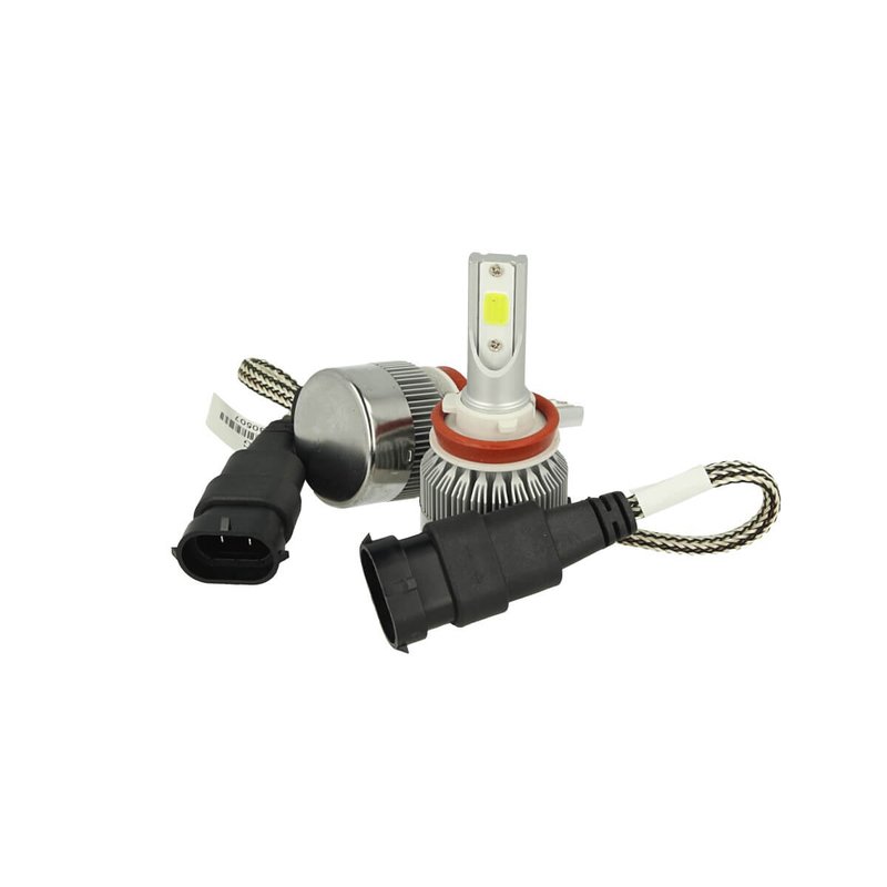 Kit Full Lampada Led Cob H8 H11 H9 20W 12V 24V Bianco 6000K Per Abbagliante e Fendinebbia Senza Driver