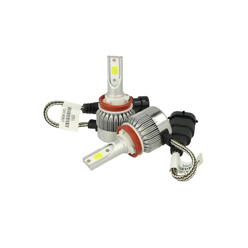 Kit Full Lampada Led Cob H8 H11 H9 20W 12V 24V Bianco 6000K Per Abbagliante e Fendinebbia Senza Driver