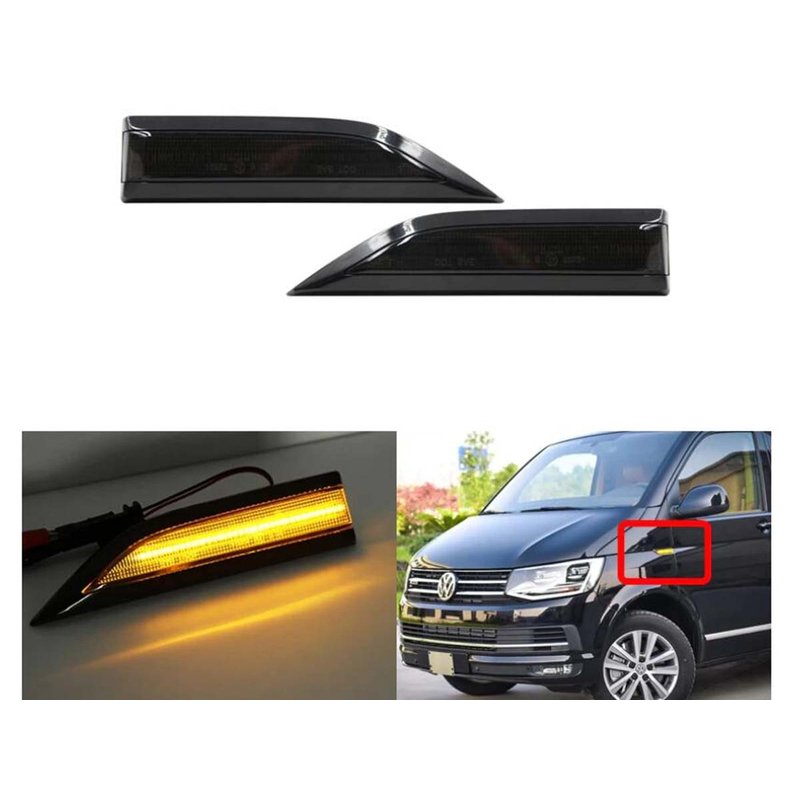 Kit Freccia Laterale a Led Side Marker Lente Fume Luce Arancione Dinamica Per VW Caddy MK4 Dopo 2015 OEM 7E0949101