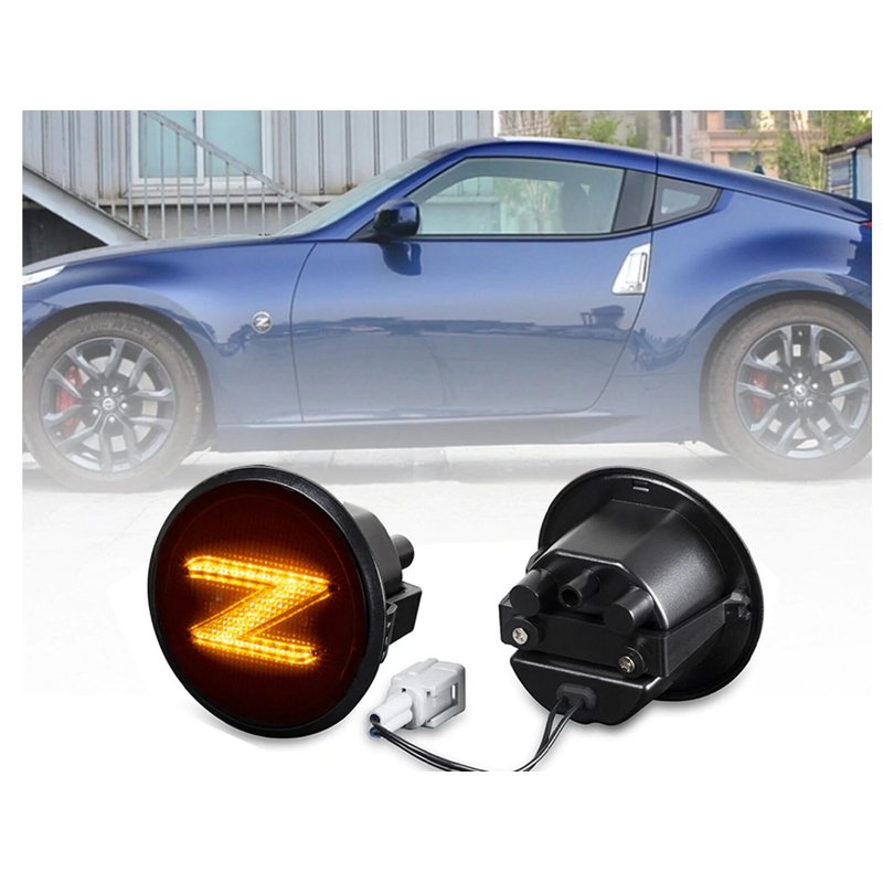 Kit Freccia Laterale a Led Side Marker Dinamica Lente Fume Nissan 370Z 2009-2015 26165-1EK0A Con Segno Z