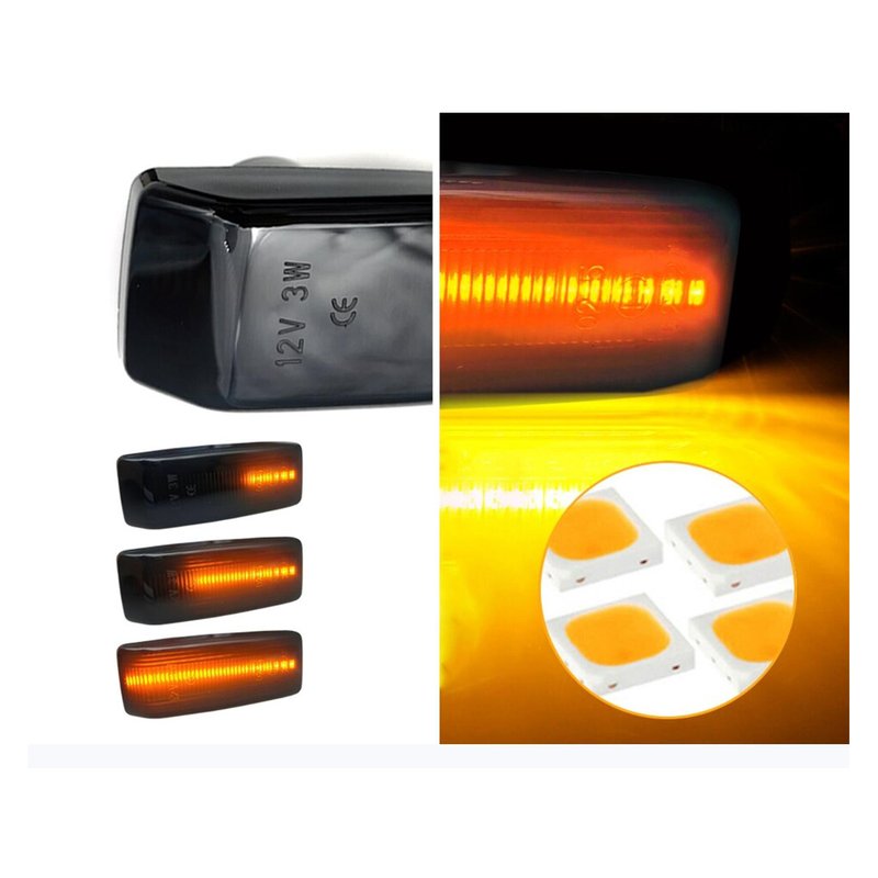 Kit Freccia Laterale a Led Side Marker Dinamica Lente Fume Mercedes Benz W201 W202 W124 OEM A1248200421