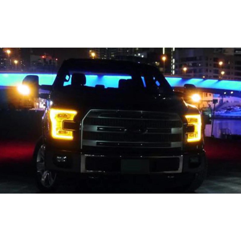 Kit Freccia Led Specchietto Retrovisore Dinamico Sequenziale Ford F150 Dopo 2015 FL34-13B382A Lente Fume Arancione + DRL