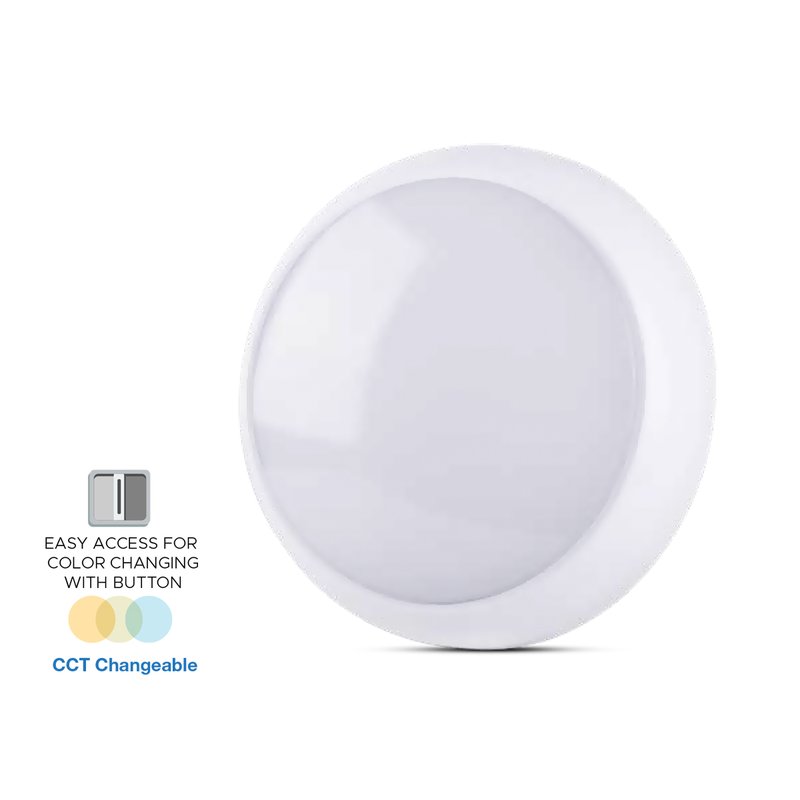 Plafoniera A Led Da Soffitto o Parete CCT 15W IP65 320mm Caldo Neutro Freddo 3 In 1 SKU-20016