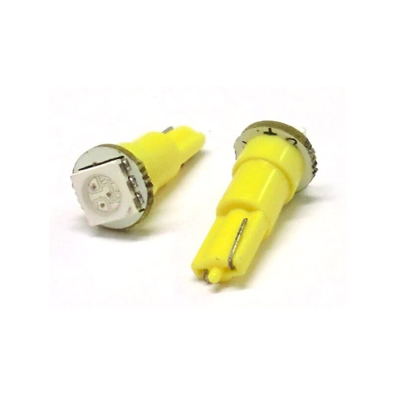 Lampada Led T5 W1,2W 1 Smd Arancione Giallo Luci Cruscotto 12V