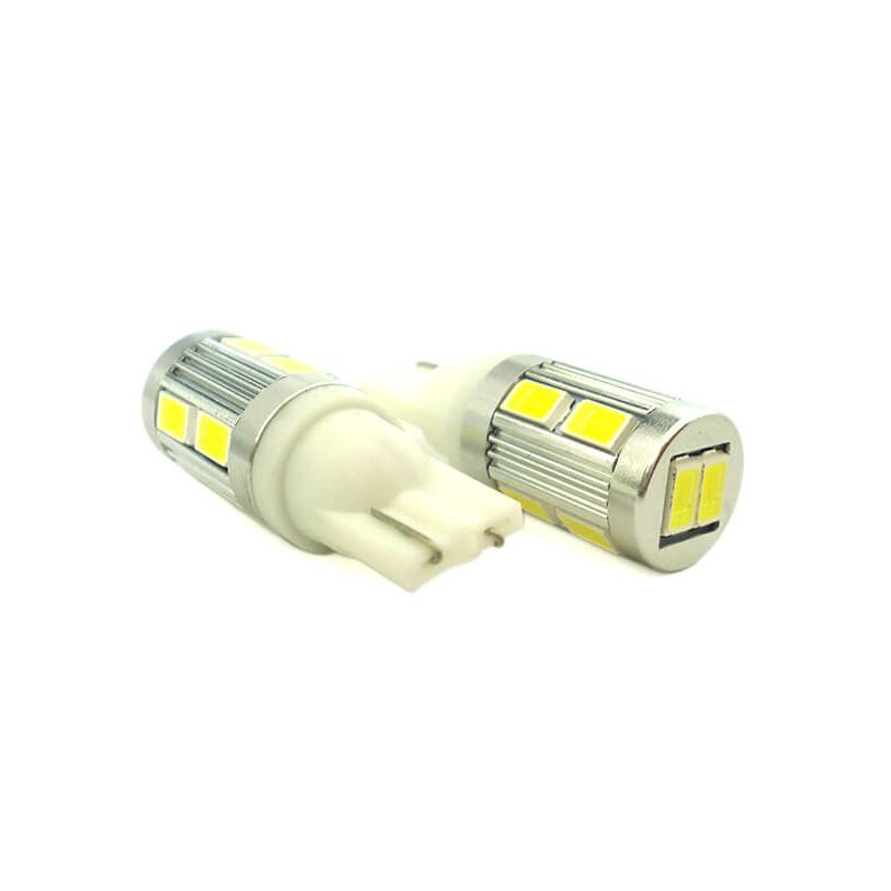 Lampada Led Canbus T10 W5W 12V T15 W16W 10 Smd 5730 No Errore No Polarita Luci Posizione Super Bianco e Potente