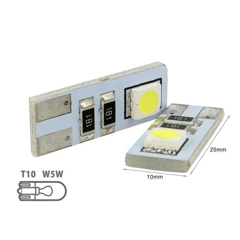 Lampada Led Canbus T10 W5W 2 Smd Bianco No Polarita No Errore Check Luci 12V