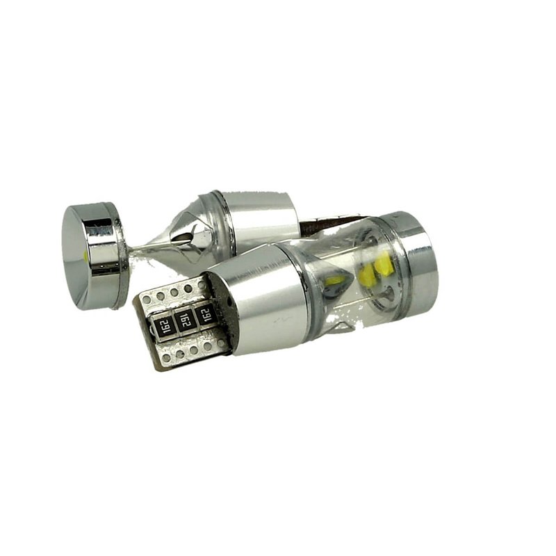 Lampada Led T10 W5W 12V 9W Canbus Pro 3 Cree XBD Da 3W Con Cono Riflettore Bianco No Errore