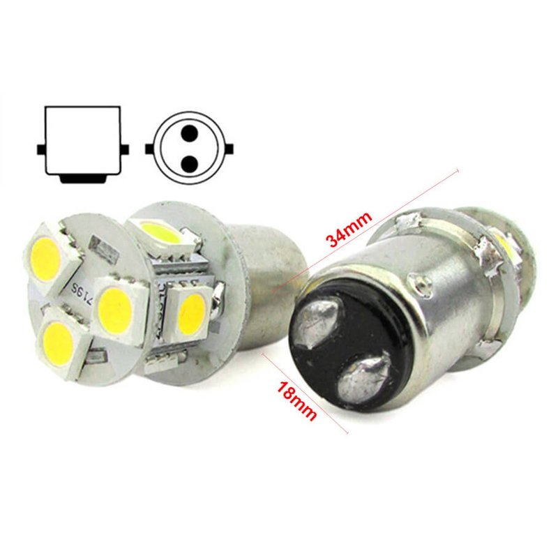 2 Lampade Led Barca Nautica BA15D B15D Bianco Freddo 12V 24V 2W No Polarita Piedi Dritti 8 Smd 5050 Baionetta G18