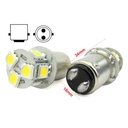 2 Lampade Led Barca Nautica BA15D B15D Bianco Freddo 12V 24V 2W No Polarita Piedi Dritti 8 Smd 5050 Baionetta G18