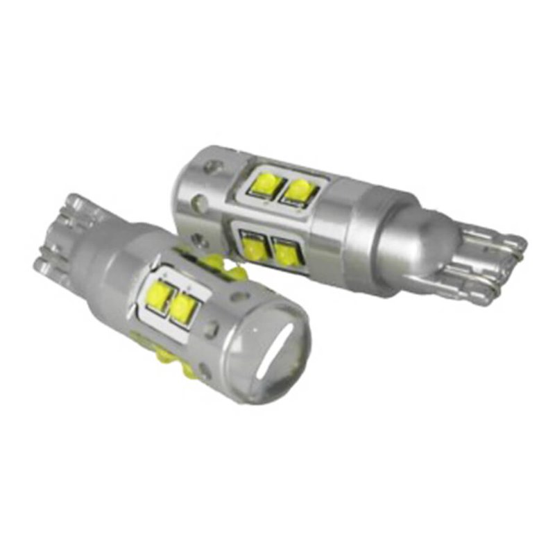 Lampada Led T15 W16W T10 W5W 12V 50W 10 Smd Cree Con Lente No Polarita Bianco Super Luminoso