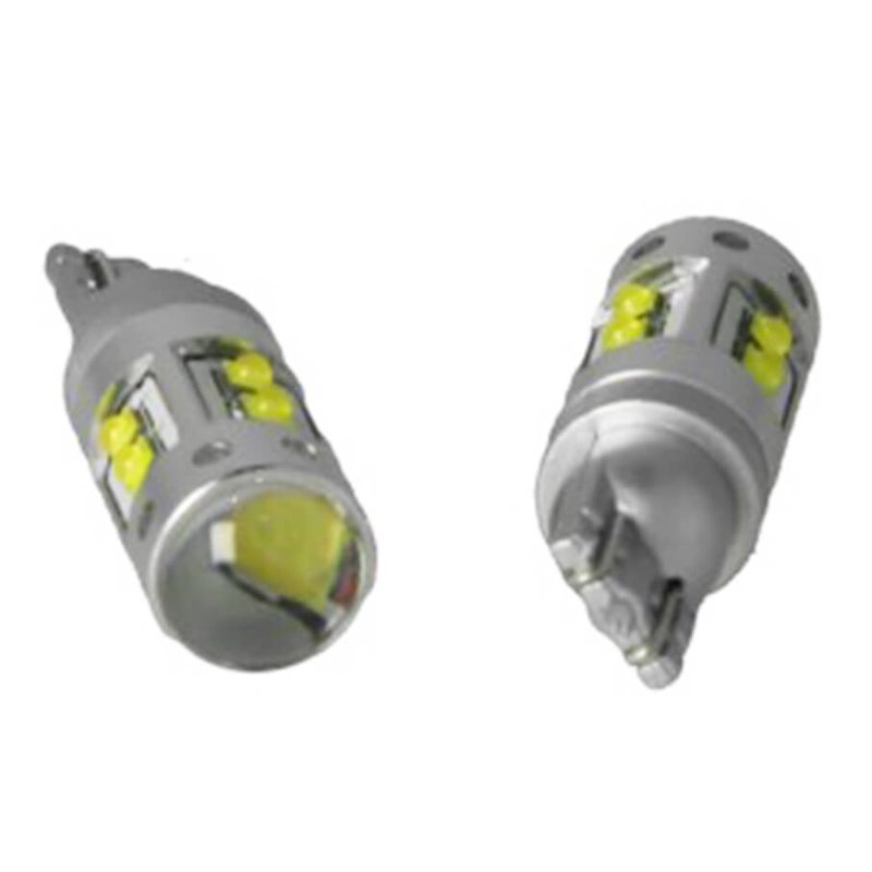 Lampada Led T15 W16W T10 W5W 12V 50W 10 Smd Cree Con Lente No Polarita Bianco Super Luminoso