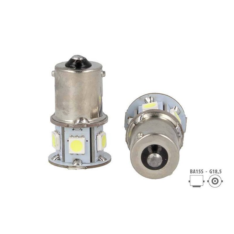 24V Lampada Led BA15S G18,5 R5W R10W Bianco Luci Posizione Camion Piedi Dritti 7 Smd 5050