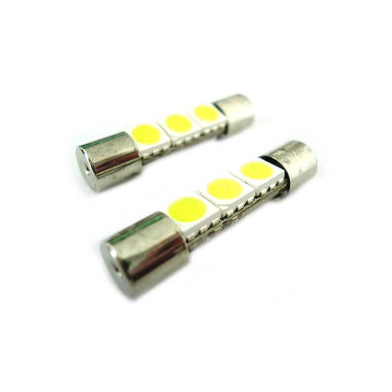 Lampadina Led Micro Siluro 12V T11 28mm 3 Smd 5050 Bianco Per Luci Di Cortesia Nel Parasole