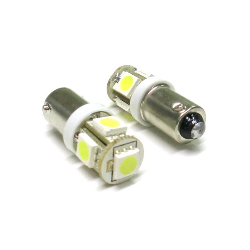 Lampada Led BAX9S H6W 5 Smd Piedi Storti Luci Posizione 12V